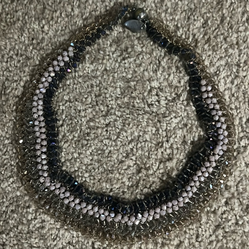 FACETED CRYSTAL NECKLACE CHOKER BY RUSH by DENIS & CHARLES